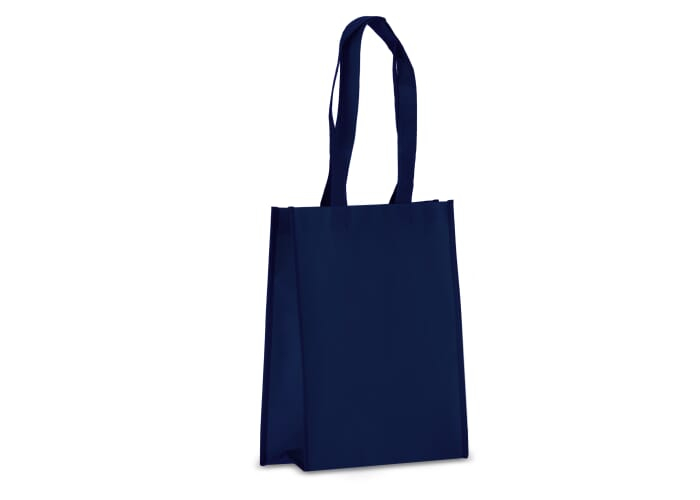 Tote-bag promotionnel avec soufflet rPET laminé non tissé 105g Bleu foncé